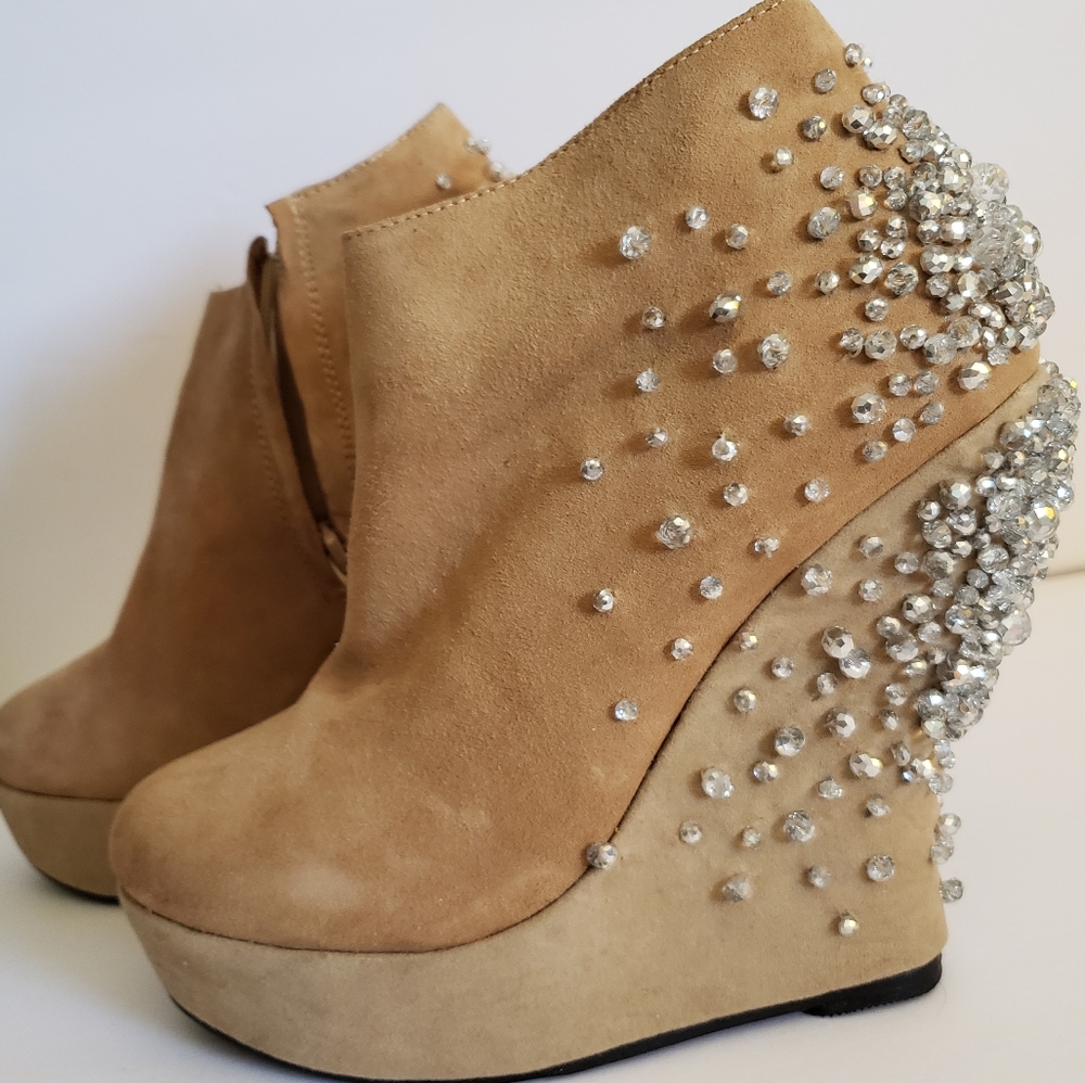 Nicole Lee - Crystal Detail Platform Wedge